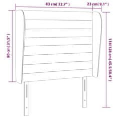 Vidaxl Čelo postele so záhybmi tmavohnedé 83x23x118/128 cm látka