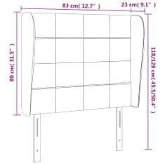 Vidaxl Čelo postele so záhybmi bledosivé 83x23x118/128 cm zamat