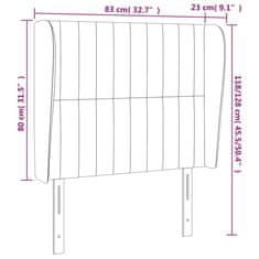 Vidaxl Čelo postele so záhybmi bledosivé 83x23x118/128 cm látka