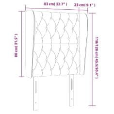 Vidaxl Čelo postele so záhybmi sivohnedé 83x23x118/128 cm látka