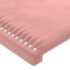 Vidaxl Rám postele s čelom ružový 90x200 cm zamat