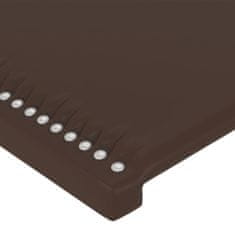 Vidaxl Čelo postele so záhybmi hnedé 83x16x118/128cm umelá koža