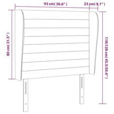 Vidaxl Čelo postele so záhybmi modré 93 x 23 x 118/128 cm látka