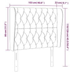 Vidaxl Čelo postele so záhybmi tmavomodrá 103x23x118/128 cm zamat