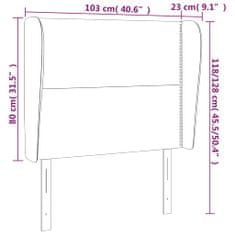 Vidaxl Čelo postele so záhybmi čierne 103x23x118/128 cm zamat