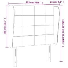 shumee Čelo postele so záhybmi čierne 103x23x118/128 cm zamat