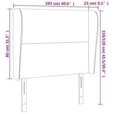 Vidaxl Čelo postele so záhybmi bledosivé 103x23x118/128 cm zamat