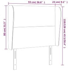 Vidaxl Čelo postele so záhybmi kapučínové 93x23x118/128 cm umelá koža