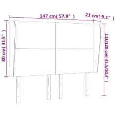 Vidaxl Čelo postele so záhybmi tmavohnedé 147x23x118/128 cm látka