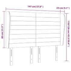 Vidaxl Čelo postele so záhybmi bledosivé 147x23x118/128 cm zamat