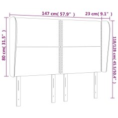 Vidaxl Čelo postele so záhybmi tmavomodrá 147x23x118/128 cm zamat