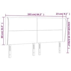 Vidaxl Čelo postele so záhybmi tmavozelený 163x23x118/128 cm zamat