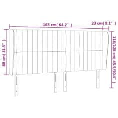 Vidaxl Čelo postele so záhybmi čierne 163x23x118/128 cm zamat