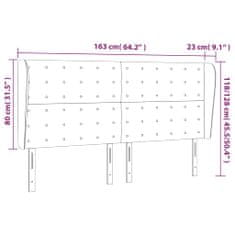 Vidaxl Čelo postele so záhybmi tmavosivé 163x23x118/128 cm látka