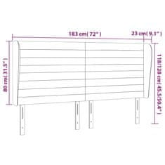 Vidaxl Čelo postele so záhybmi tmavomodrá 183x23x118/128 cm zamat