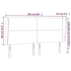 Vidaxl Čelo postele so záhybmi čierne 203x23x118/128 cm umelá koža