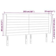 Vidaxl Čelo postele so záhybmi bledosivé 203x23x118/128 cm látka