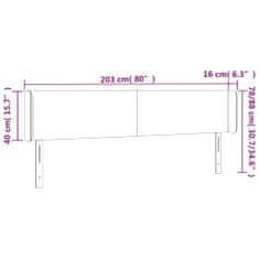 Vidaxl Čelo postele so záhybmi tmavozelený 203x16x78/88 cm zamat