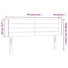 Vidaxl Čelo postele so záhybmi modrý 147x16x78/88m látka