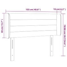 Vidaxl Čelo postele s LED tmavosivé 103x16x78/88 cm látka