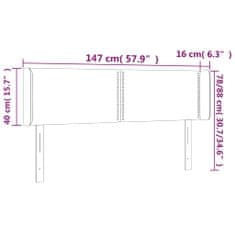 Vidaxl Čelo postele s LED bledosivé 147x16x78/88 cm látka