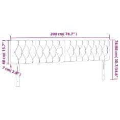 Vidaxl Čelo postele s LED tmavohendé 200x7x78/88 cm látka