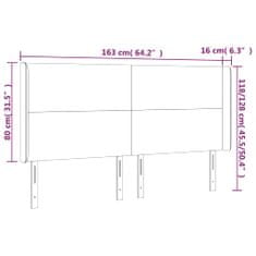 Vidaxl Čelo postele s LED tmavomodré 163x16x118/128 cm zamat