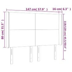 Vidaxl Čelo postele so záhybmi kapučínové 147x16x118/128 cm umelá koža