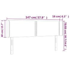 Vidaxl Čelo postele so záhybmi tmavomodrá 147x16x78/88 cm zamat