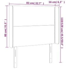 Vidaxl Čelo postele s LED čierne 83x16x118/128 cm látka