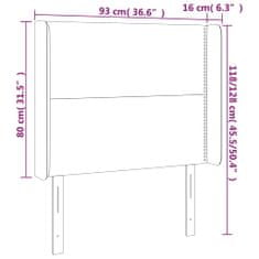 Vidaxl Čelo postele s LED čierne 93x16x118/128 cm látka