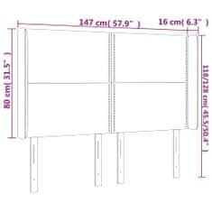 Vidaxl Čelo postele so záhybmi tmavohnedé 147x16x118/128 cm látka