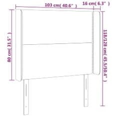 Vidaxl Čelo postele s LED čierne 103x16x118/128 cm látka