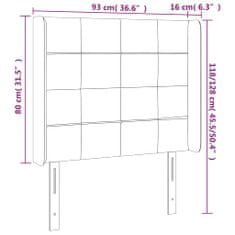 Vidaxl Čelo postele s LED sivohnedé 93x16x118/128 cm látka