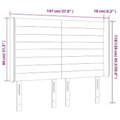 Vidaxl Čelo postele so záhybmi tmavohnedé 147x16x118/128 cm látka