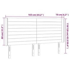 Vidaxl Čelo postele so záhybmi bledosivé 163x16x118/128 cm zamat