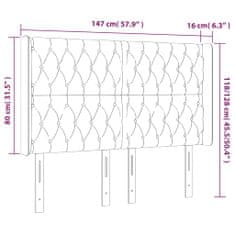 Vidaxl Čelo postele so záhybmi tmavosivé 147x16x118/128 cm látka