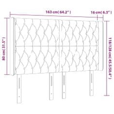 Vidaxl Čelo postele s LED čierne 163x16x118/128 cm látka