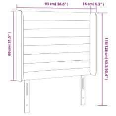 Vidaxl Čelo postele s LED čierne 93x16x118/128 cm látka