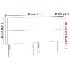 Vidaxl Čelo postele sivé 183x16x118/128 cm umelá koža