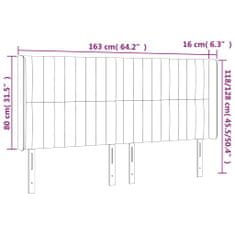 Vidaxl Čelo postele s LED čierne 163x16x118/128 cm zamat