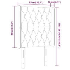 Vidaxl Čelo postele so záhybmi bledosivé 83x16x118/128 cm látka