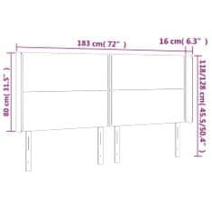 Vidaxl Čelo postele so záhybmi tmavosivé 183x16x118/128 cm zamat