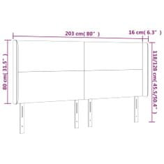 Vidaxl Čelo postele so záhybmi modrý 203x16x118/128 cm látka