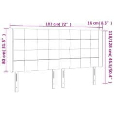 Vidaxl Čelo postele s LED tmavozelené 183x16x118/128 cm zamat