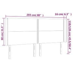 Vidaxl Čelo postele so záhybmi kapučínové 203x16x118/128 cm umelá koža