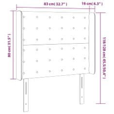 Vidaxl Čelo postele s LED čierne 83x16x118/128 cm látka