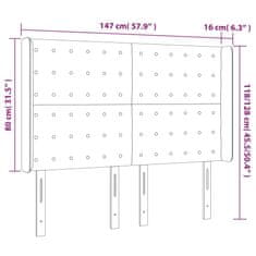 Vidaxl Čelo postele so záhybmi tmavosivé 147x16x118/128 cm zamat