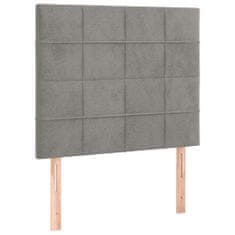 shumee Posteľný rám boxsping s matracom bledosivý 90x190 cm zamat