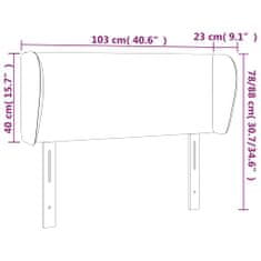 Vidaxl Čelo postele so záhybmi čierne 103x23x78/88 cm zamat